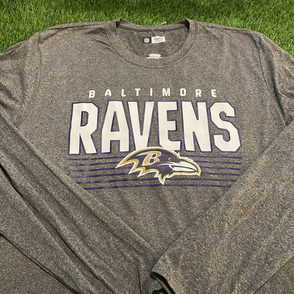 Baltimore Ravens shirt men xl Performance Long Sleeve Gray New Without Tags